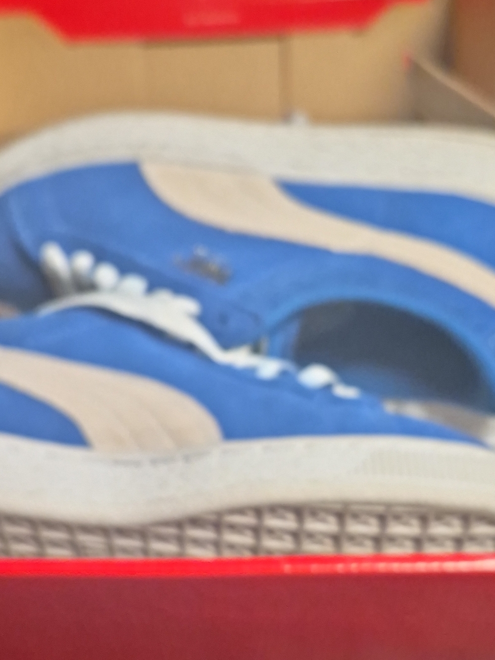 Puma Kids Blue and Cream Classic Sneakers